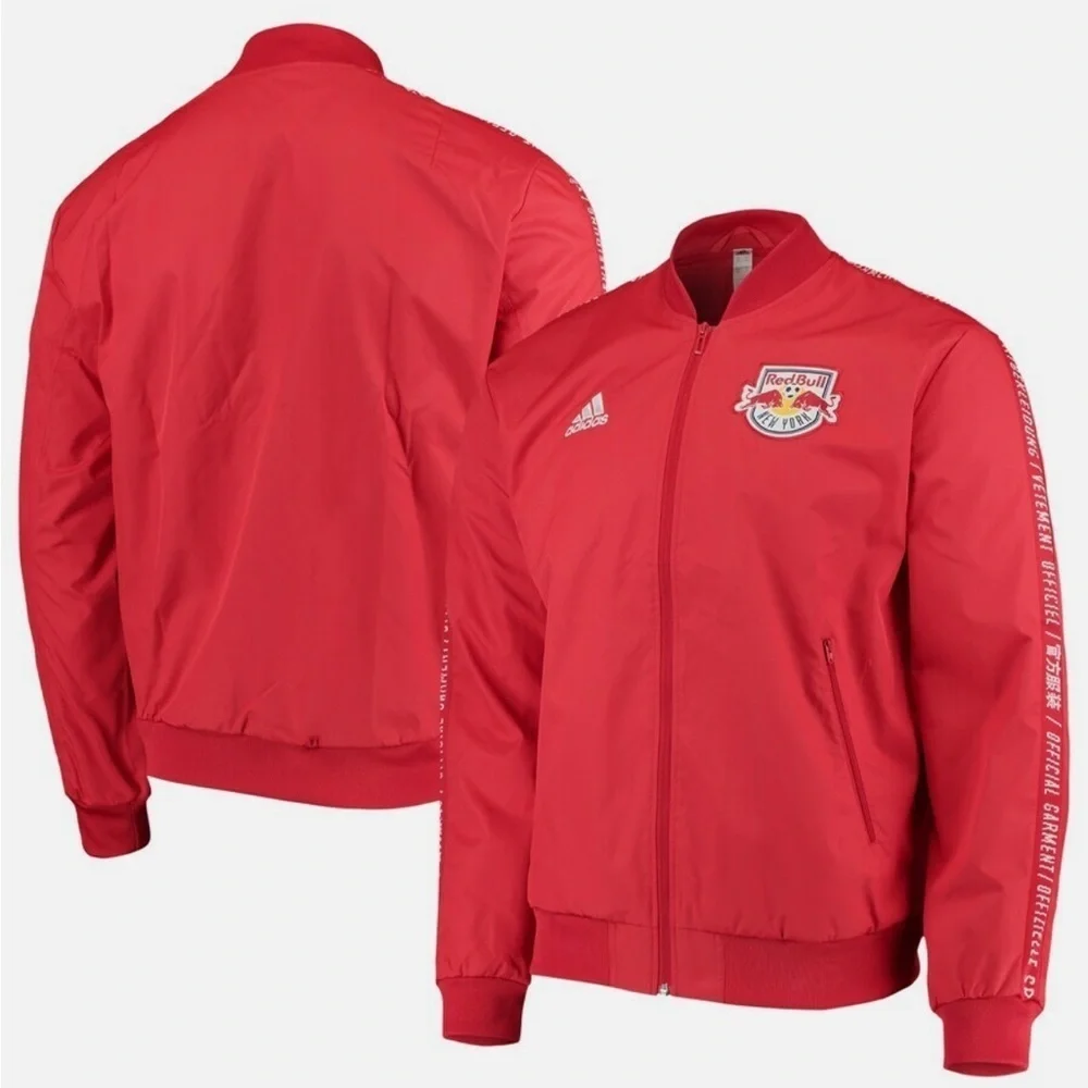 Adidas MLS New York Red Bulls Soccer Red On-Field Anthem Full-Zip Jacket Size L